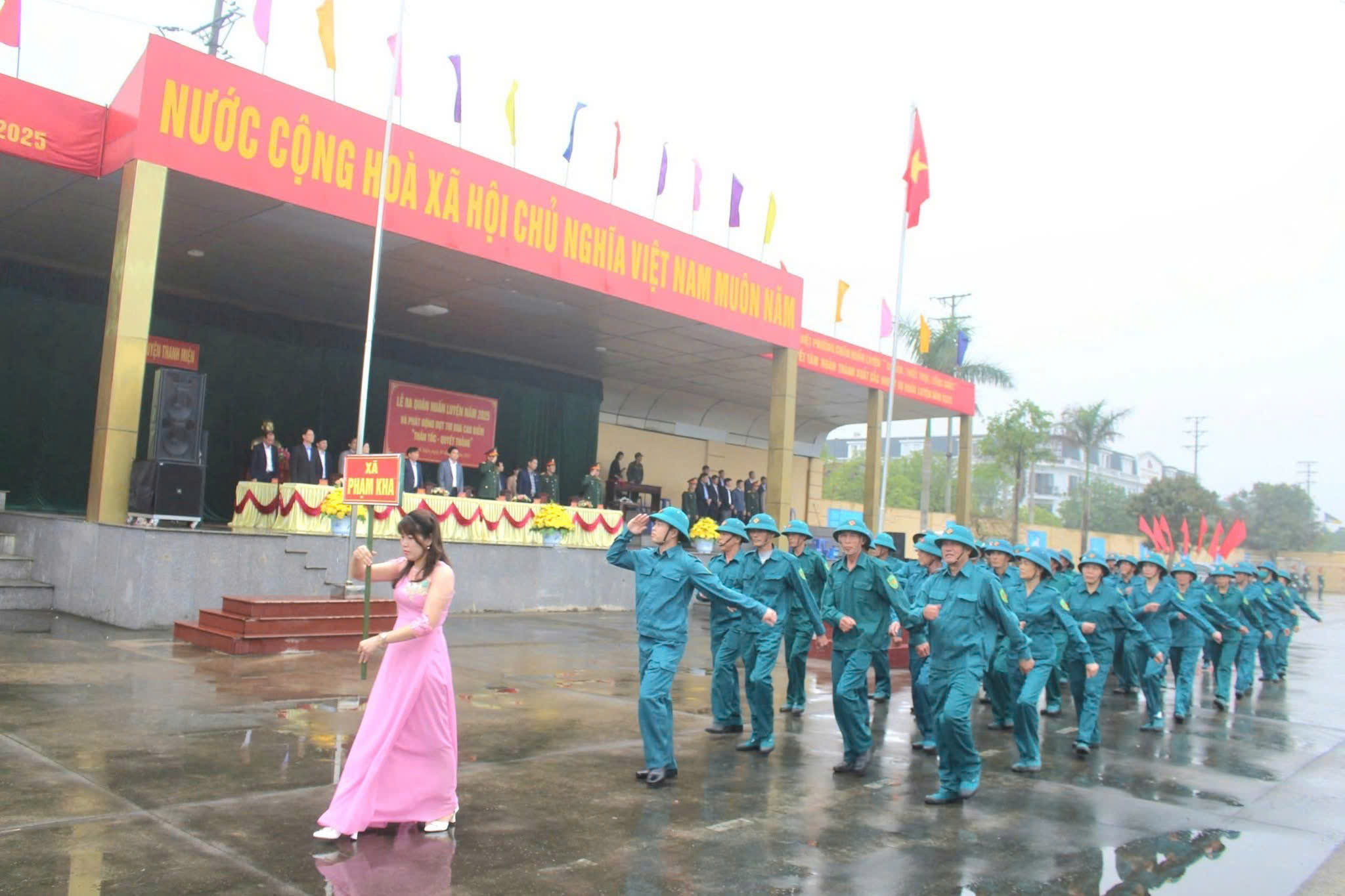 Lực lượng vũ trang xã Phạm Kha tham gia Lễ ra quân huấn luyện năm 2025 và phát động đợt thi đua cao điểm “Thần tốc – Quyết thắng”